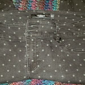 Torrid Black Polka Dot Skinny Jeans